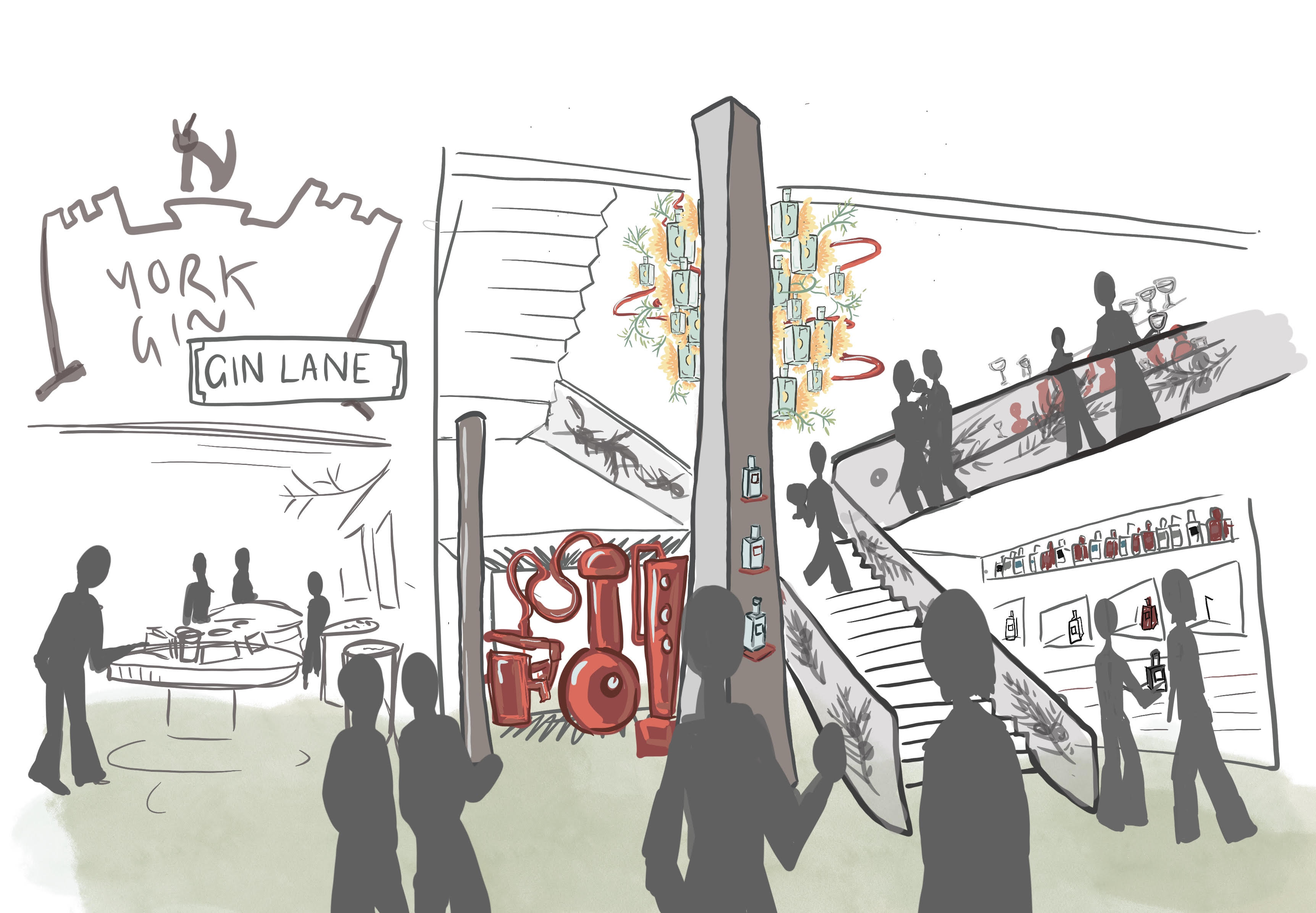 An artist's impression of the New York Gin distillery and visitor attraction in York