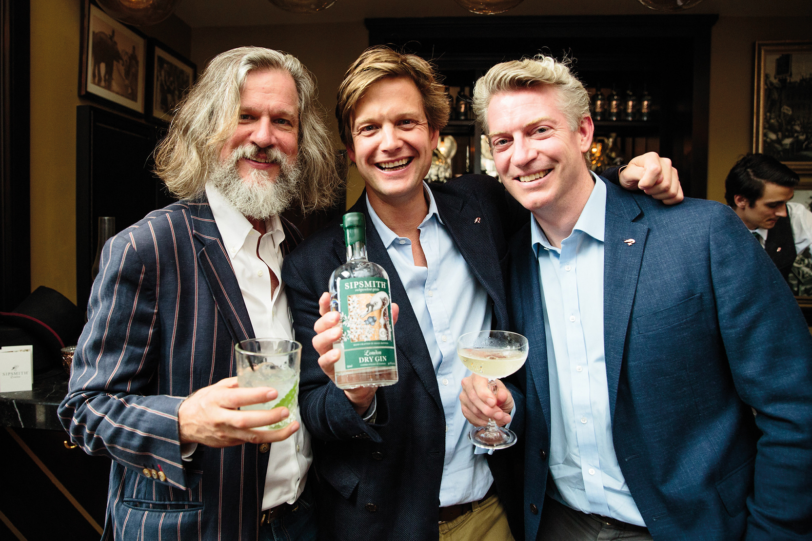 Jared Brown, Sam Galsworthy and Fairfax Hall, the founders of Sipsmith Gin