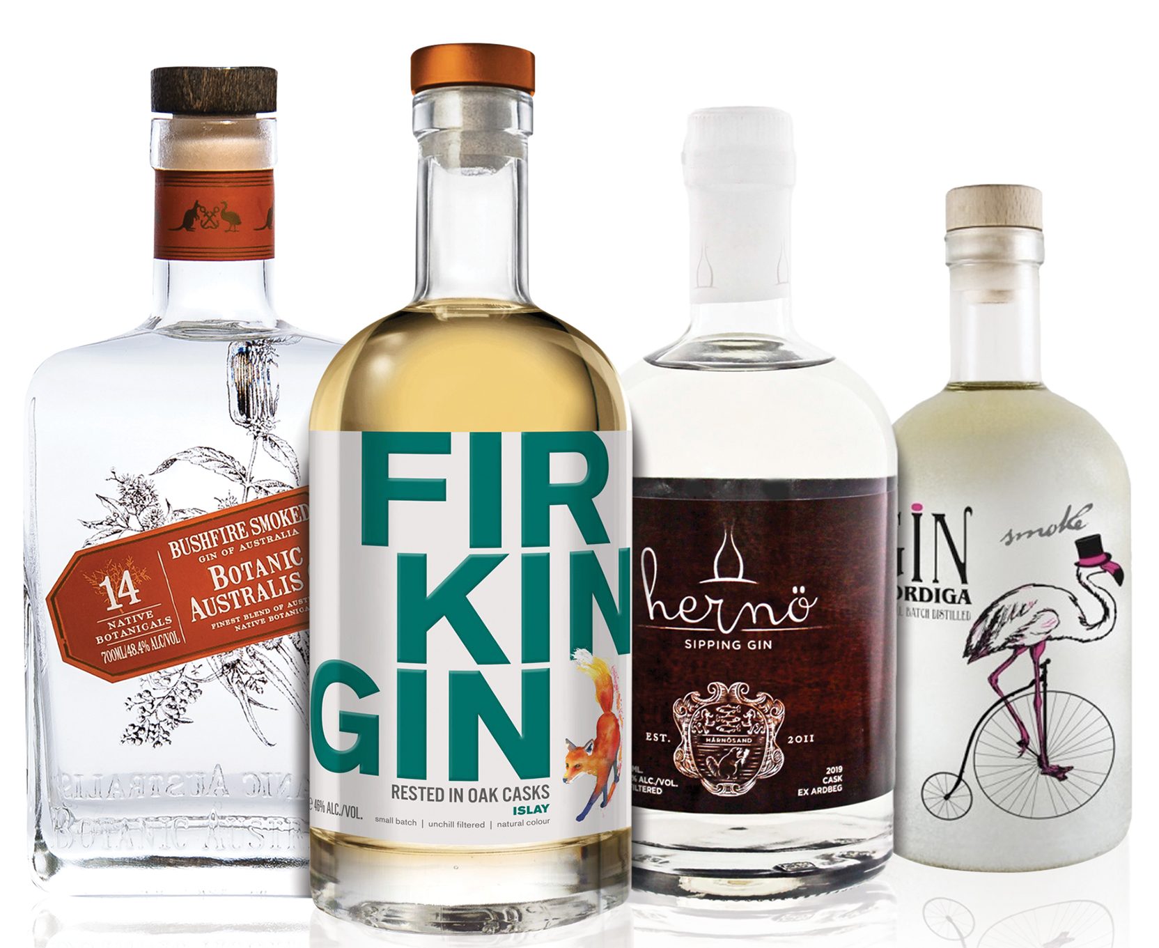 Smoky gins from Mt Uncle Distillery, Firkin, Hernö and Gin Bordiga