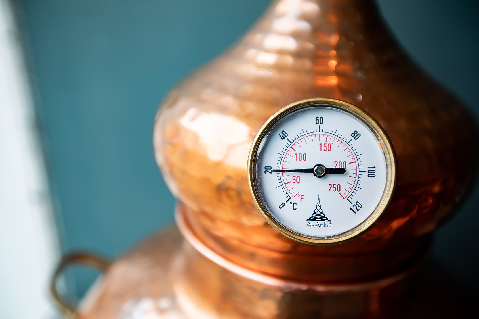 One of the small copper pot stills at Gyre & Gimble gin academy
