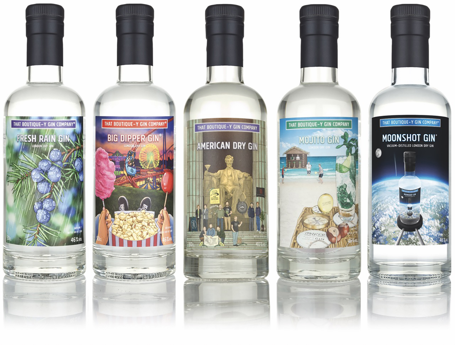 A selection of bottlings from That Boutique-y Gin Company